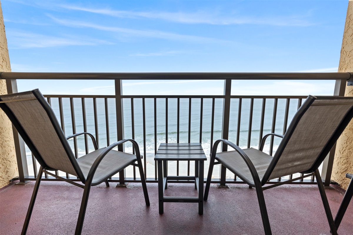 Enjoy the sound of the waves as you take it in from your private direct oceanfront balcony