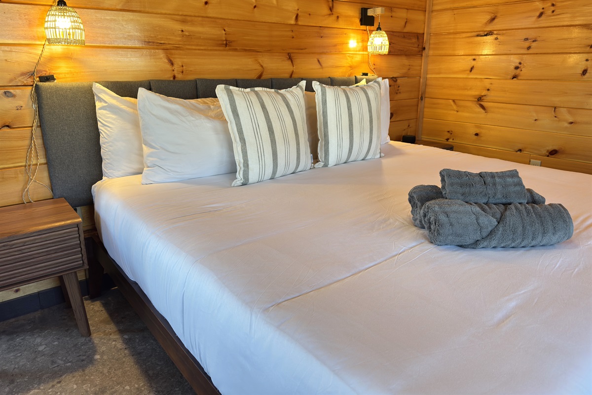 First floor king bedroom with ensuite bathroom