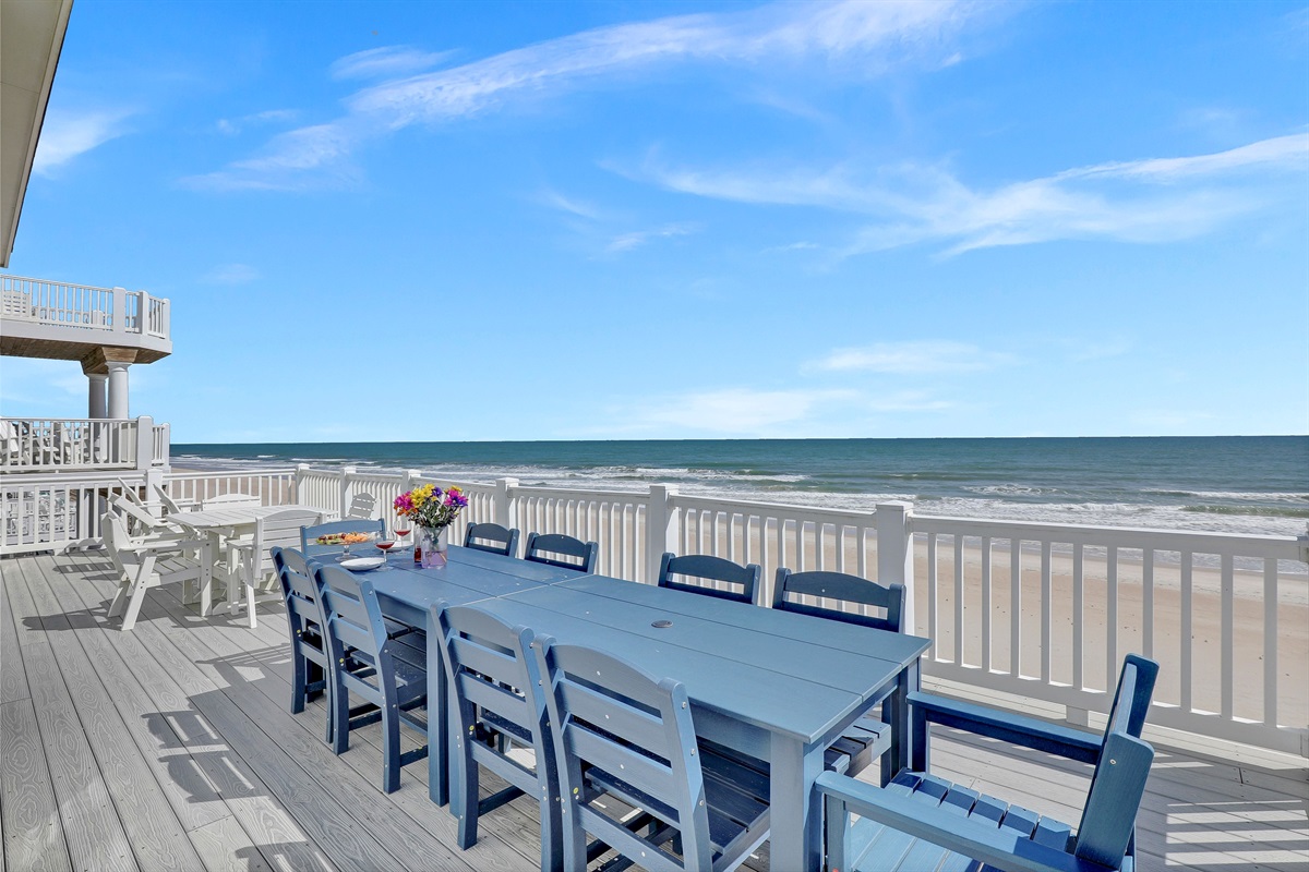 The ultimate group dinner spot with unobstructed views of the Atlantic.