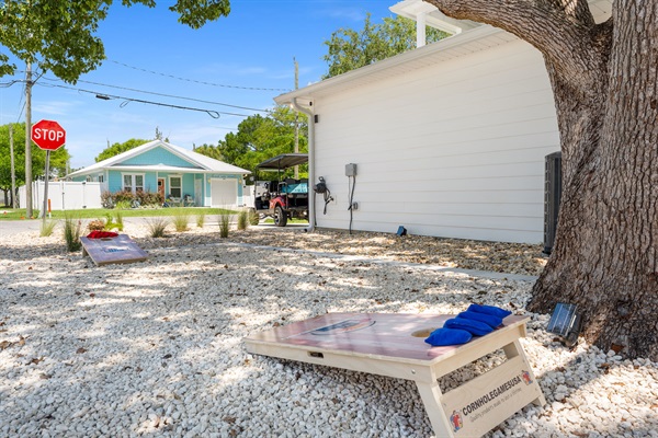 No property is complete without the classic game of cornhole.