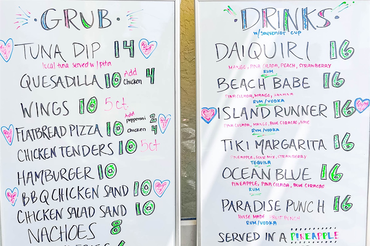 Great menu. Drink refills in souvenir cup are $12