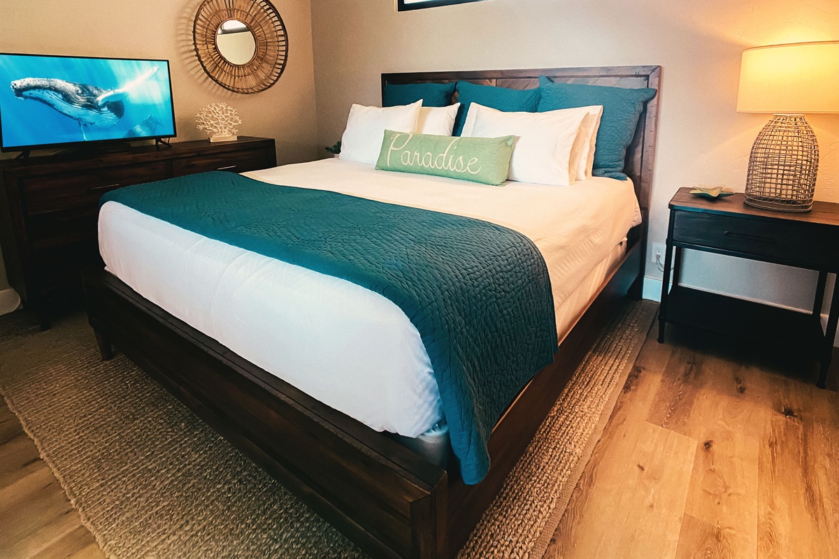 King bed, smart TV, split AC - because roughing it is for camping, not Maui