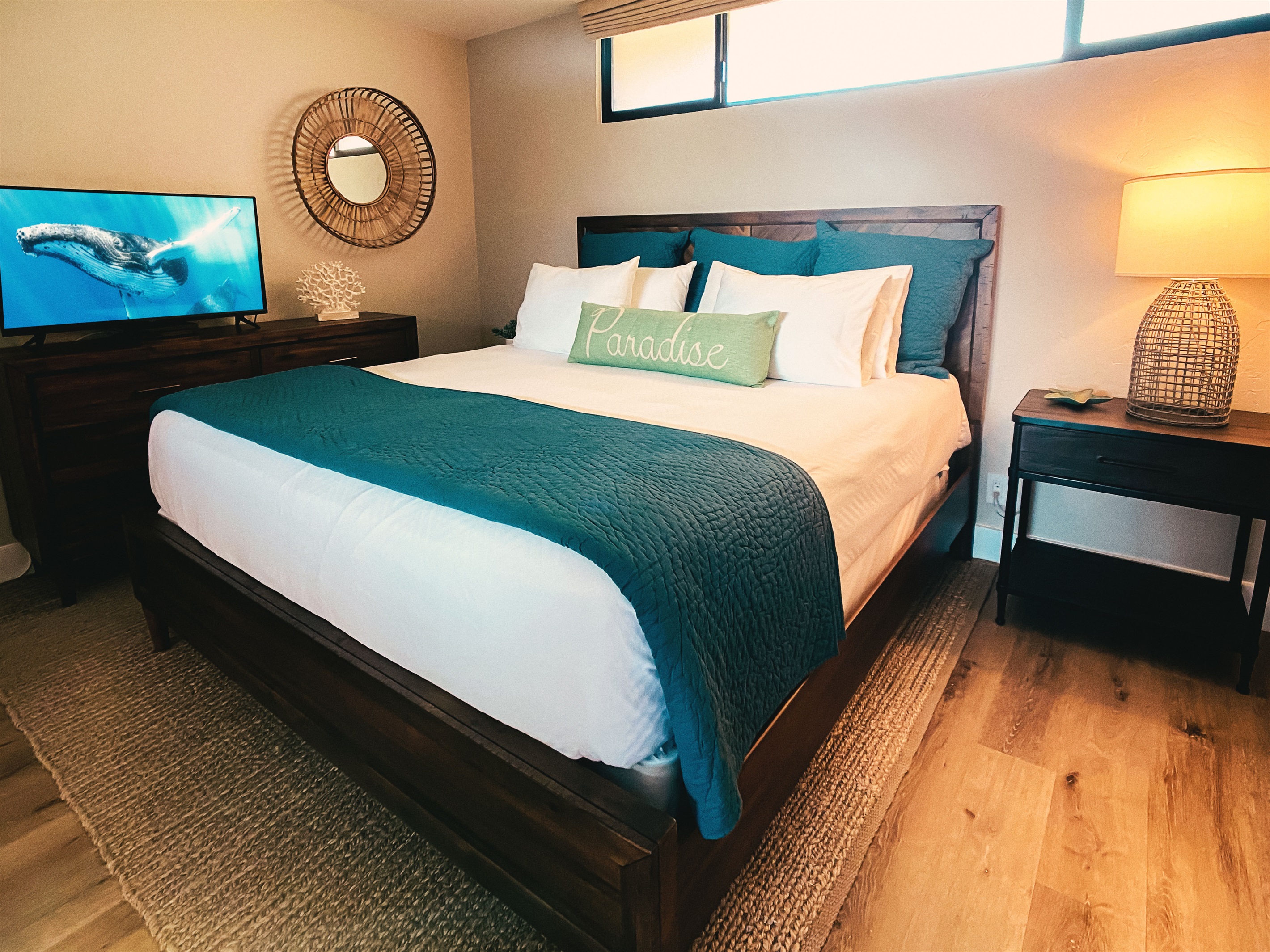 King bed, smart TV, split AC - because roughing it is for camping, not Maui