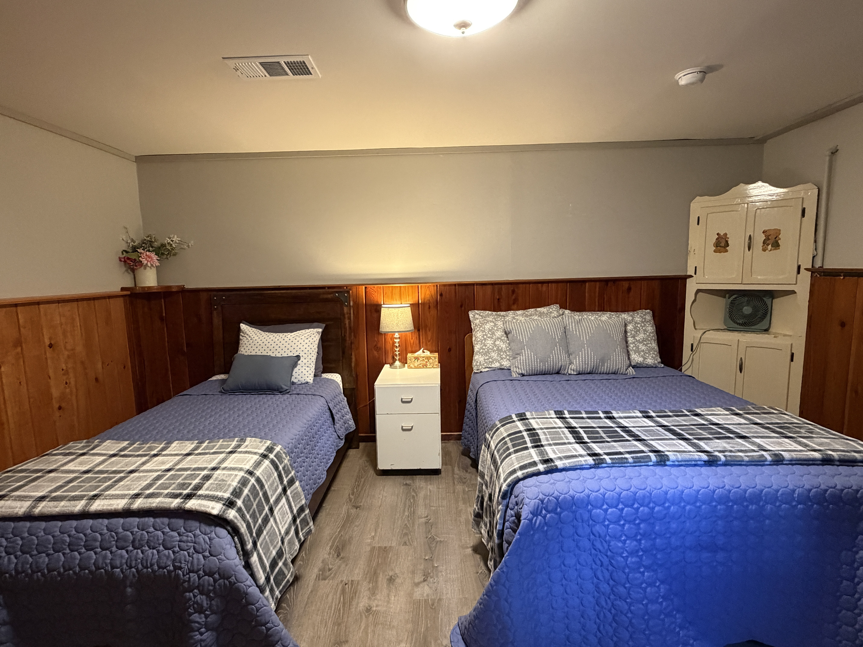 Lower level bedroom w/ double and twin