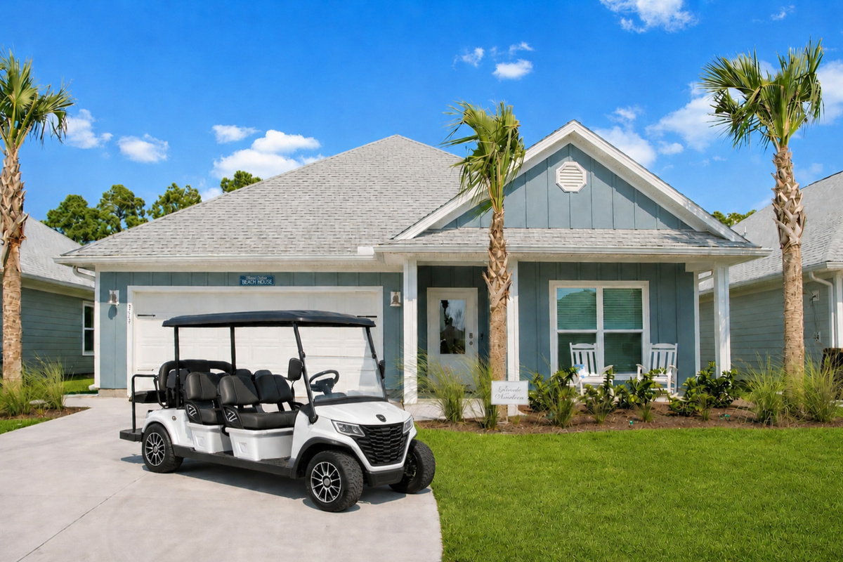 Charming coastal home with easy access to pools, trails, the beach and free use of a 6-seater golf cart & 4 bikes