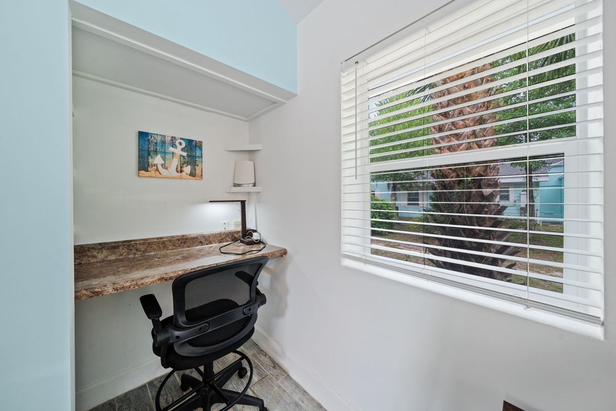 Work beside a sunny window with plenty of natural light