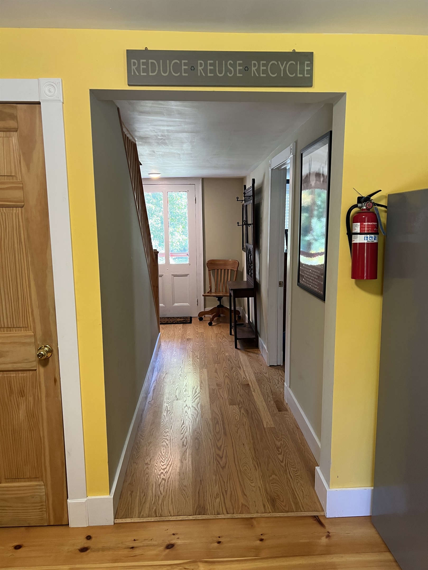 1st floor hallway, bedroom doorway to the right.