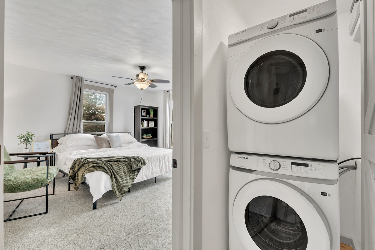 Easy access to fully stocked laundry room for all guests.