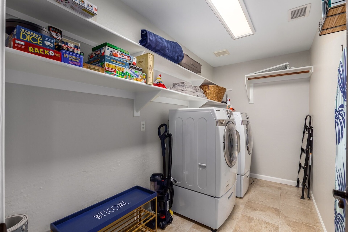Laundry Room with Samsung front load washer and dryer