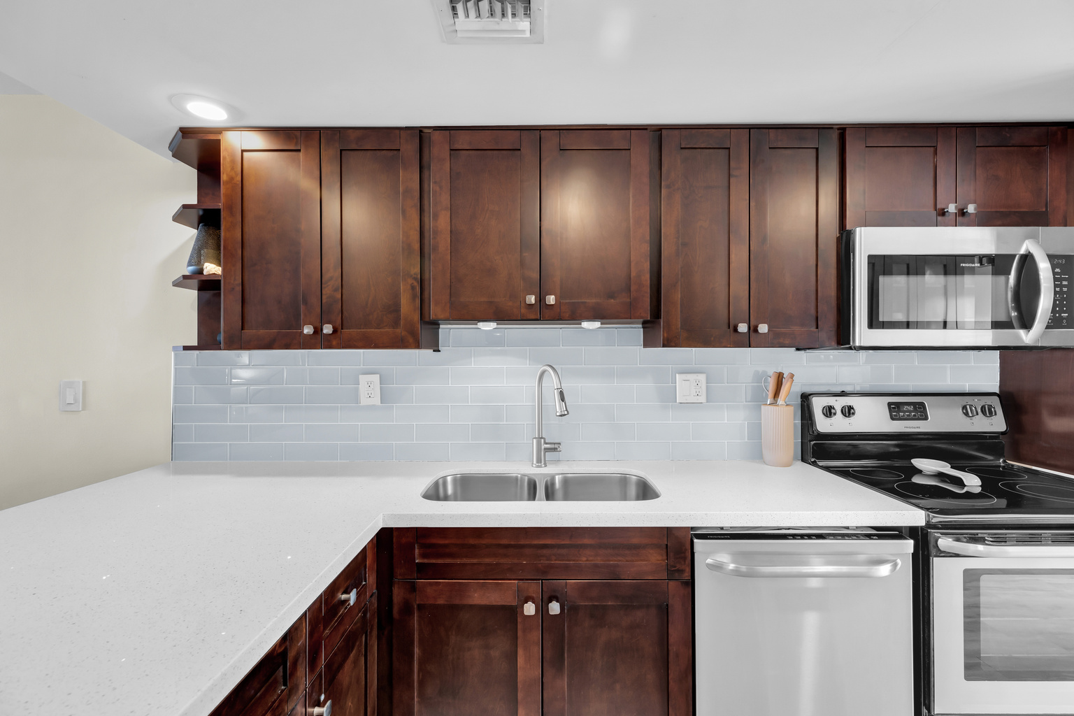 Kitchen with dishwasher & microwave