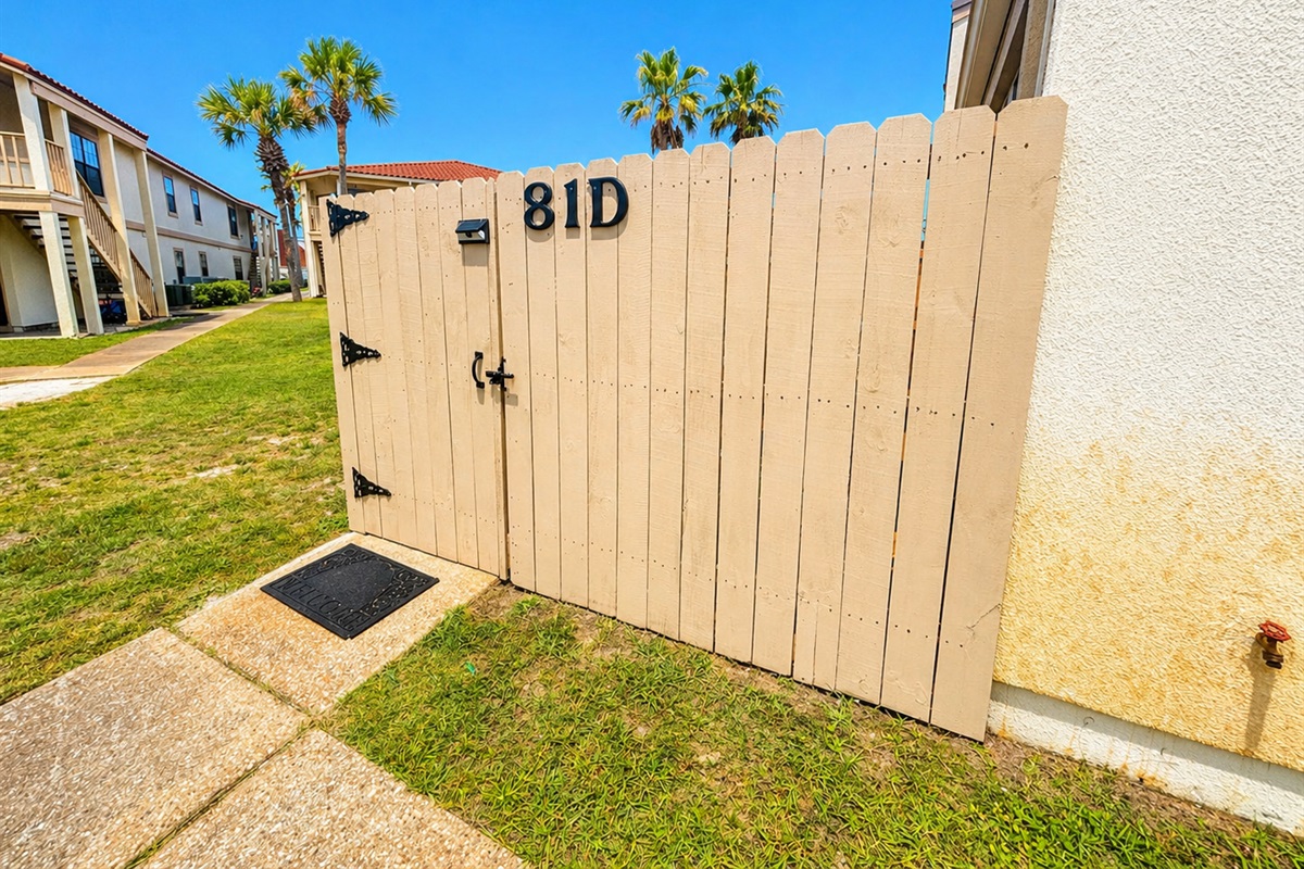 Entrance to the unit