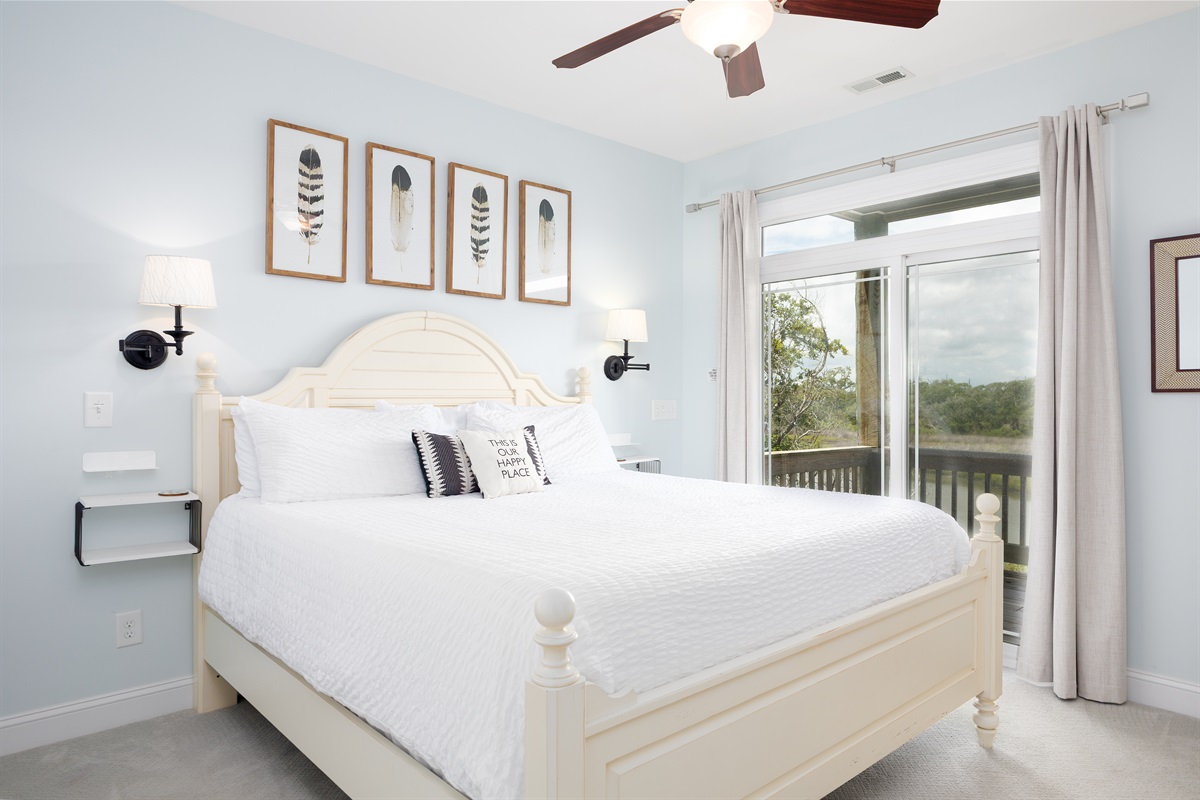 Master bedroom with direct balcony access