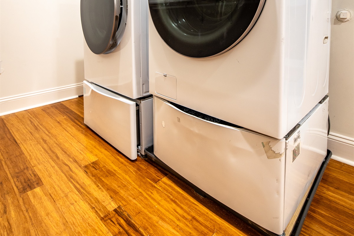 Main bedroom walk-in closet and laundry