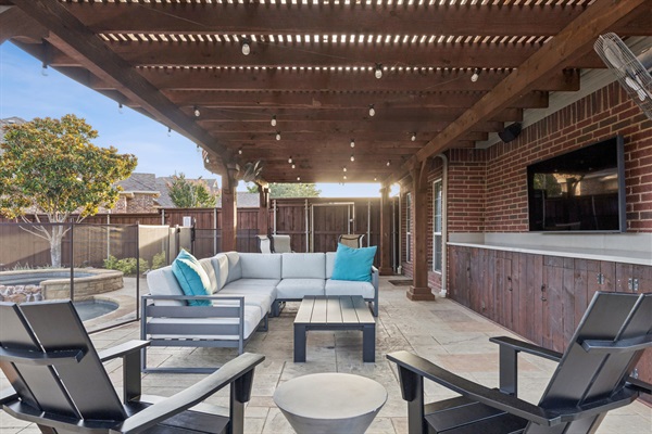 Relax in comfortable lounge chairs between dips in the pool.
