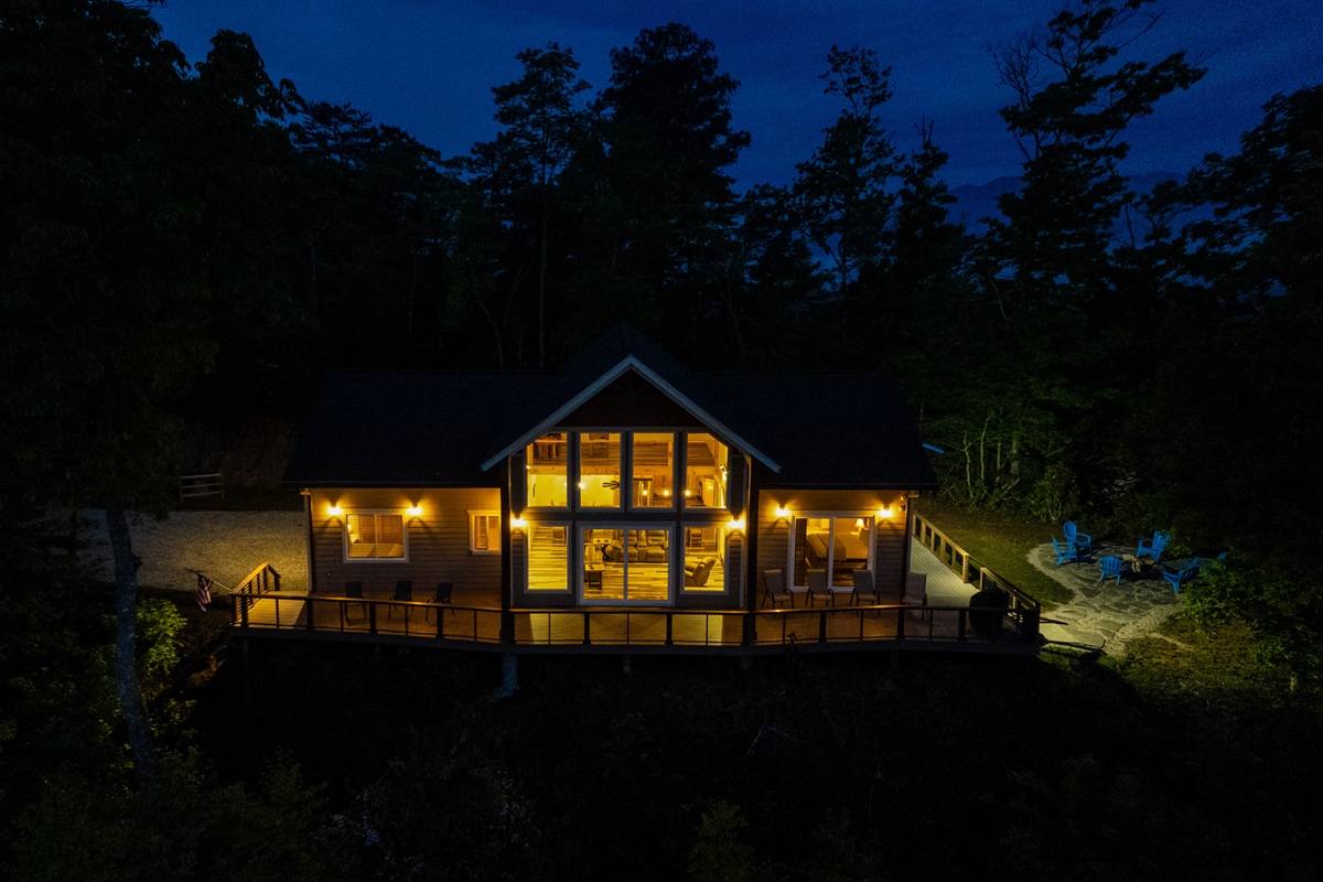 Nighttime View of the Cabin