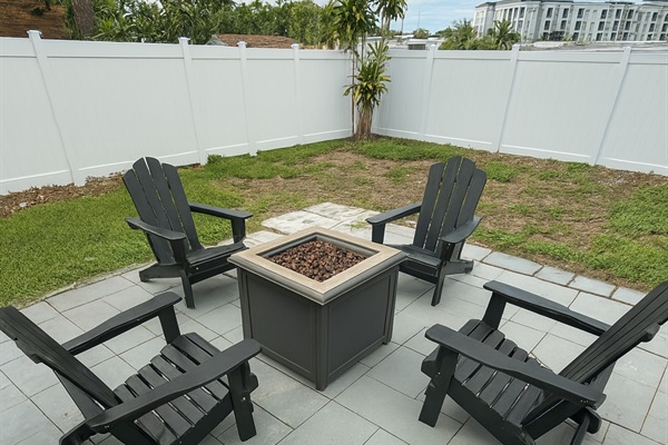 Cozy fire pit seating 🔥