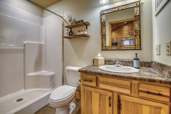 Walk in shower on main floor