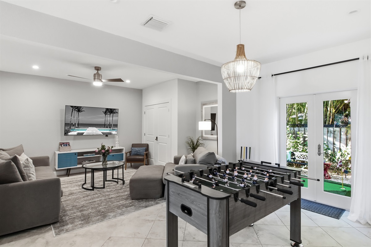 Enjoy a game or a few, foosball, mini golf, take your pick!