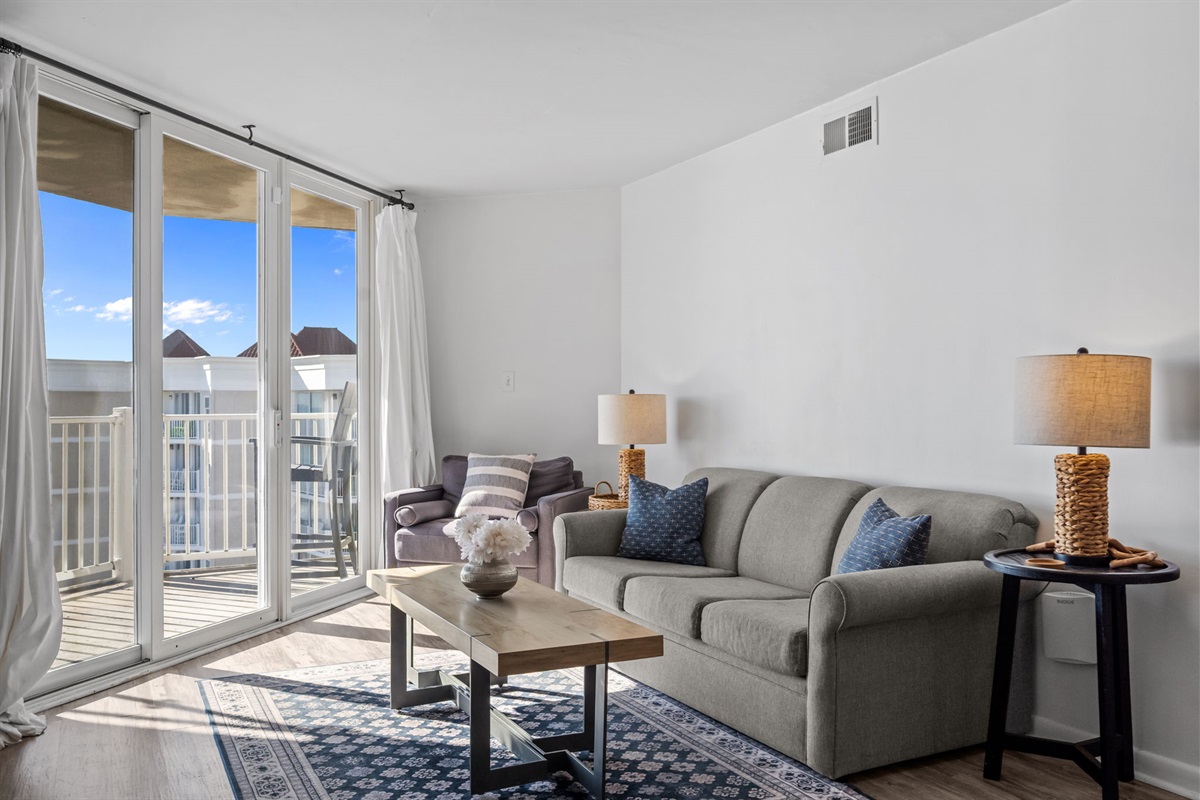 Relax indoors or step out to the balcony
