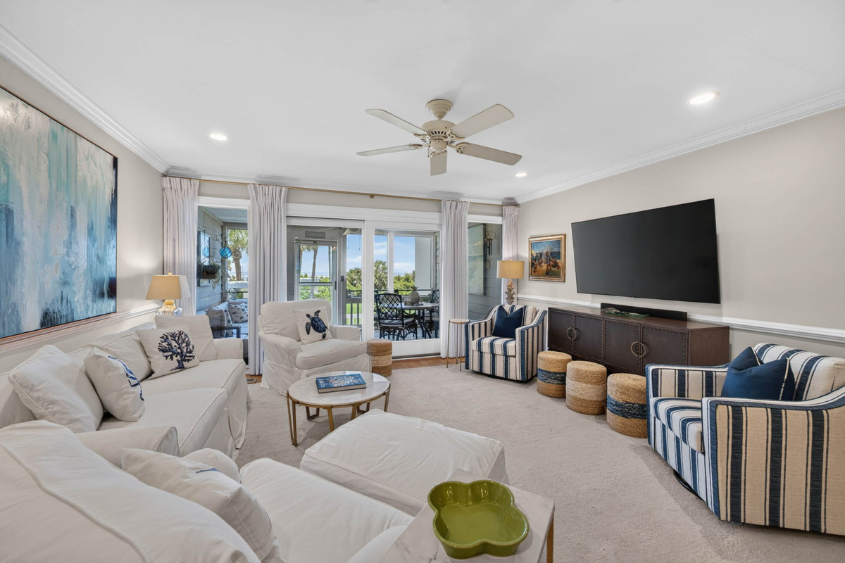 Living Room | Oceans 22 | 22 Beach Club Villas, Wild Dunes | IOP Escapes