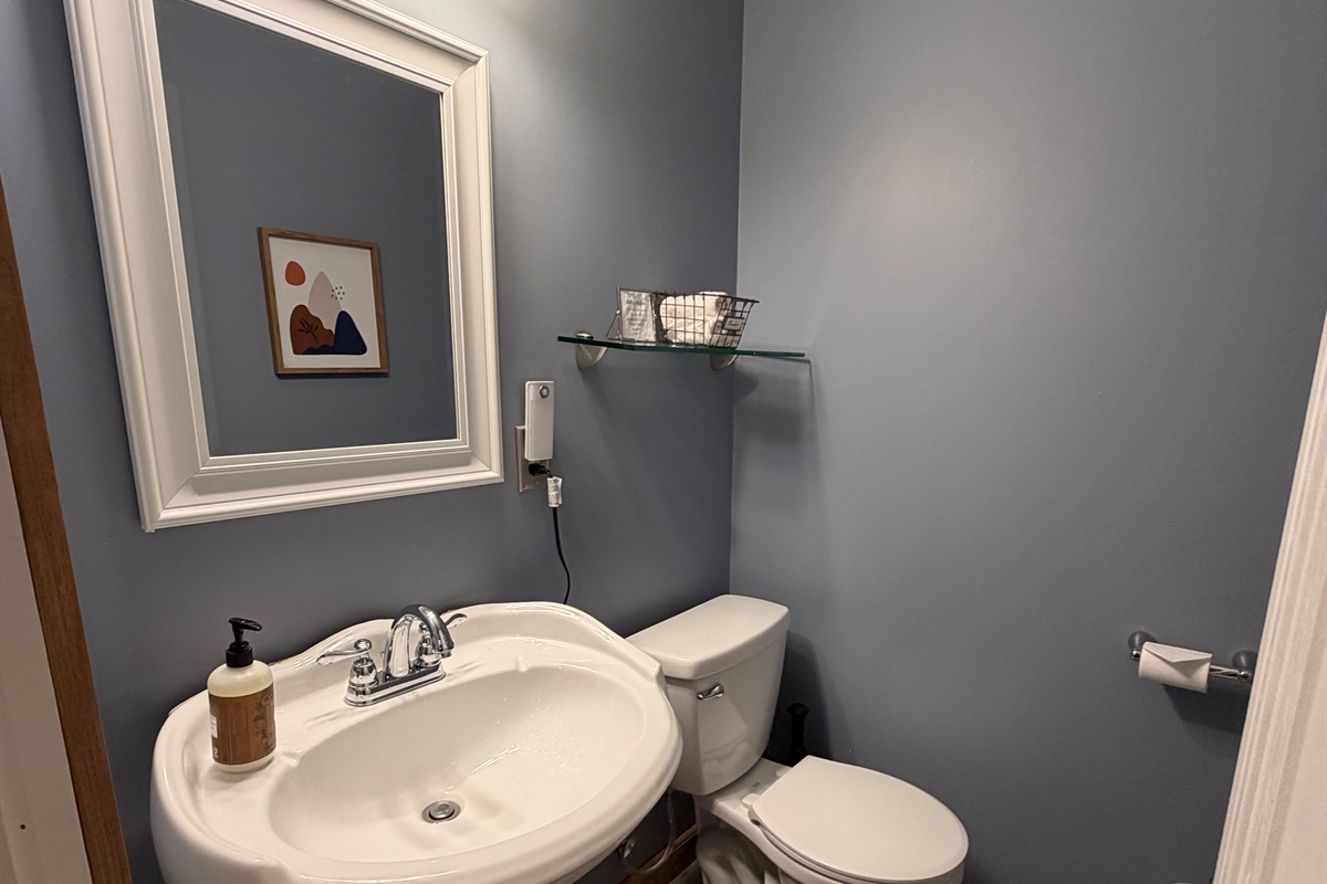 Half Bathroom next to bunk bed bedroom