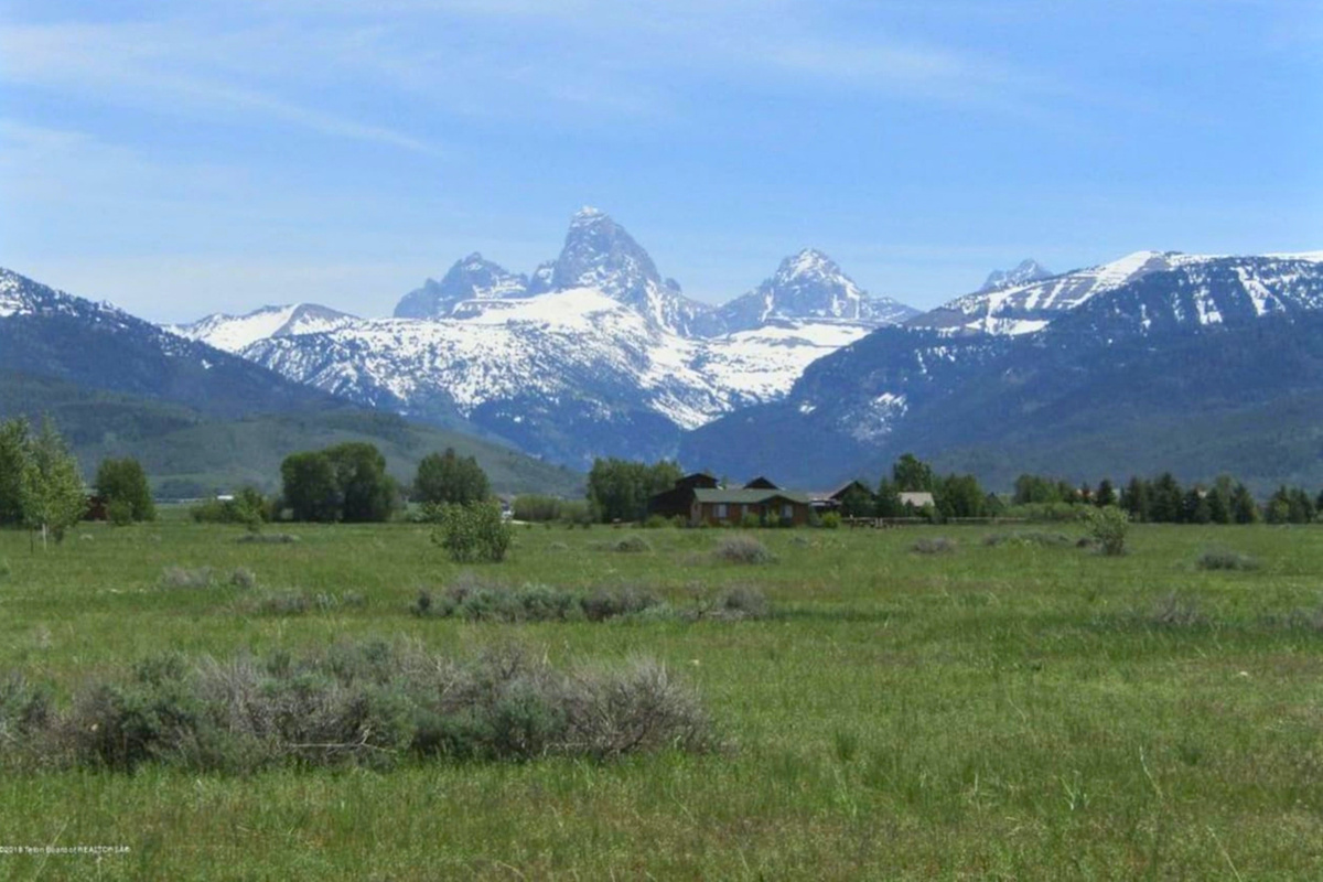 View from the porch of the Grand Tetons