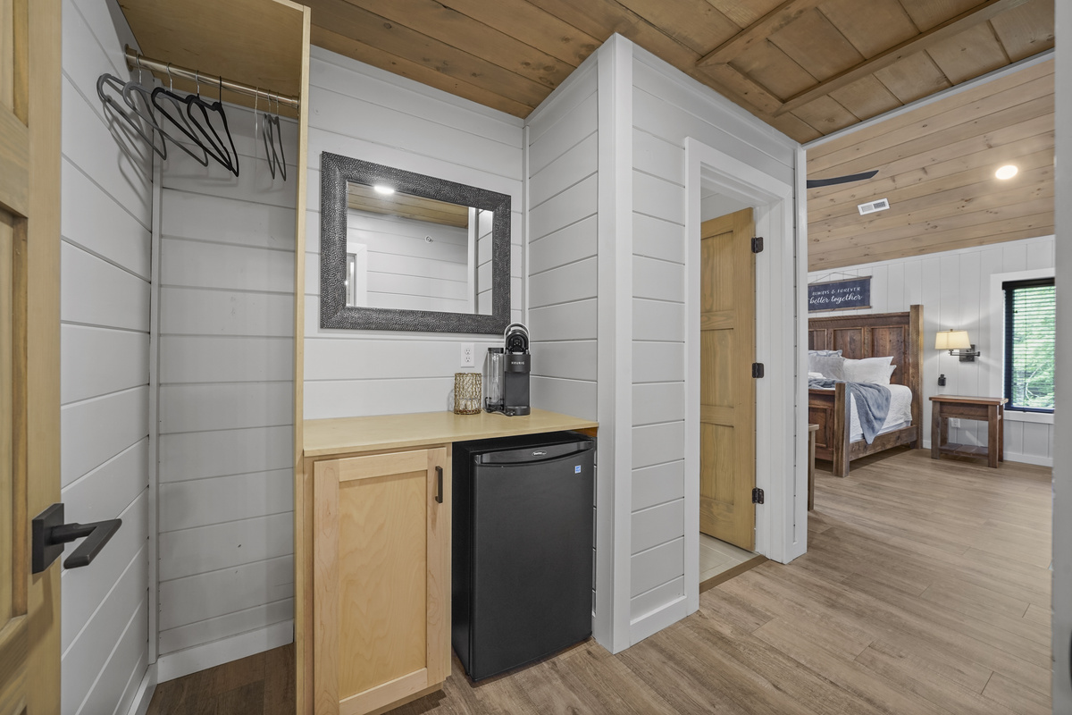 Bedroom 4 - entrance and mini fridge
