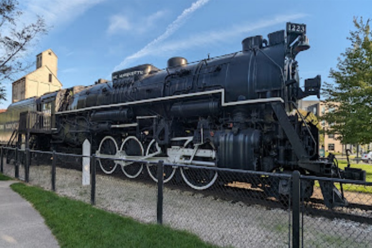 Take a stroll to the train near the boardwalk