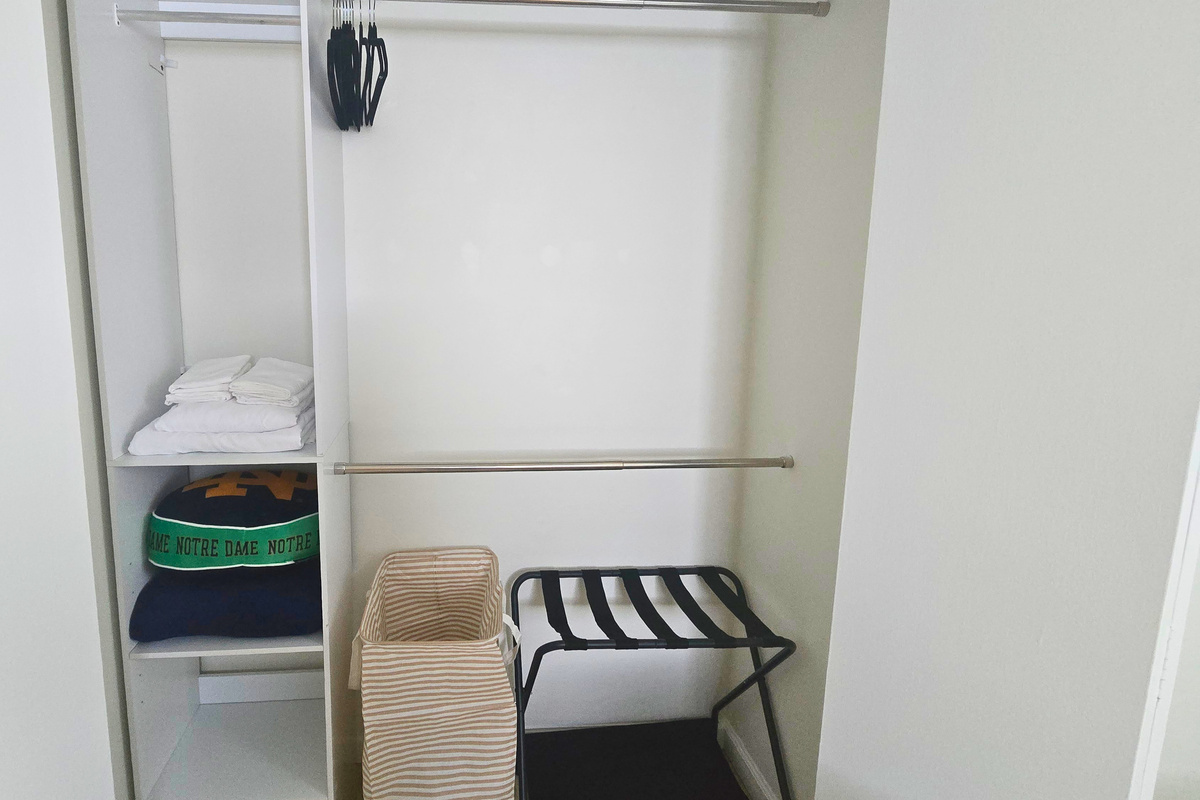 Closet systems in each bedroom with storage and extra essentials.