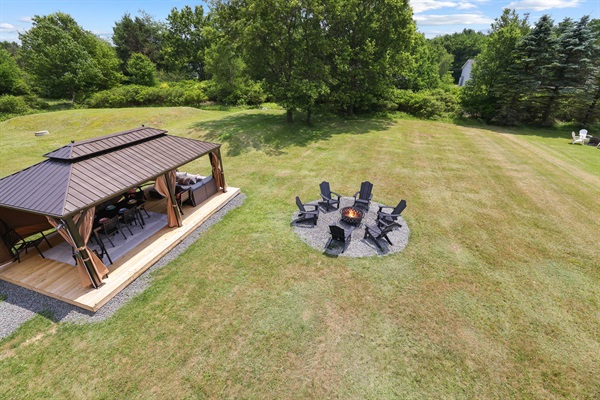 Light up the fire pit and marvel at the starry sky while sharing stories with your loved ones.