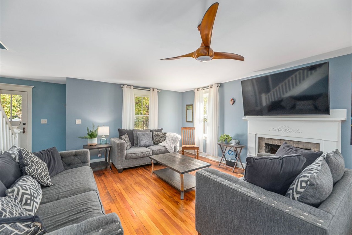 "The big TV screen and cozy sofas make for a relaxing night in." Lisa R May 2025