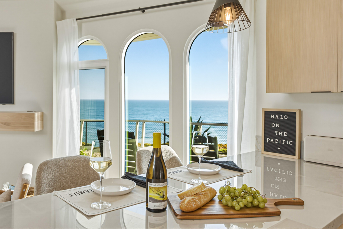 Floor to ceiling windows in main living space