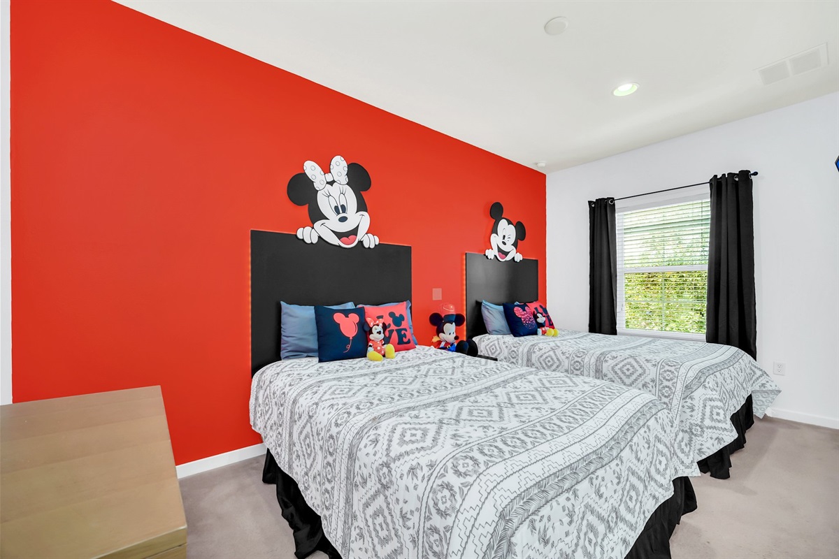 Guest bedroom with Minnie and Mickey!