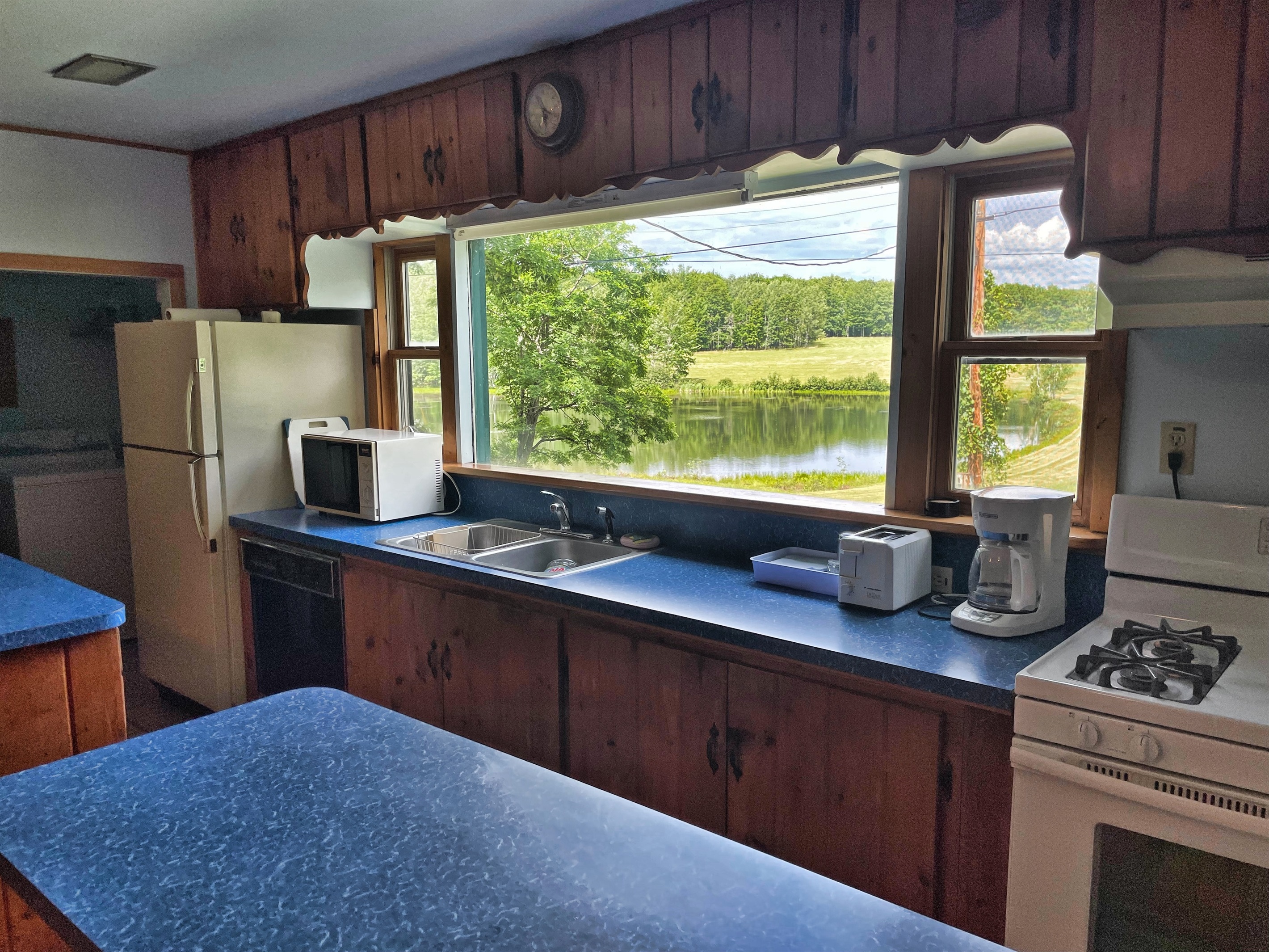 Enjoy the beautiful private pond view from the large picture window in the kitchen.