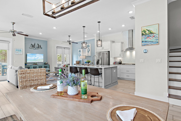Super open living and kitchen area—perfect for hanging out with family or hosting friends.