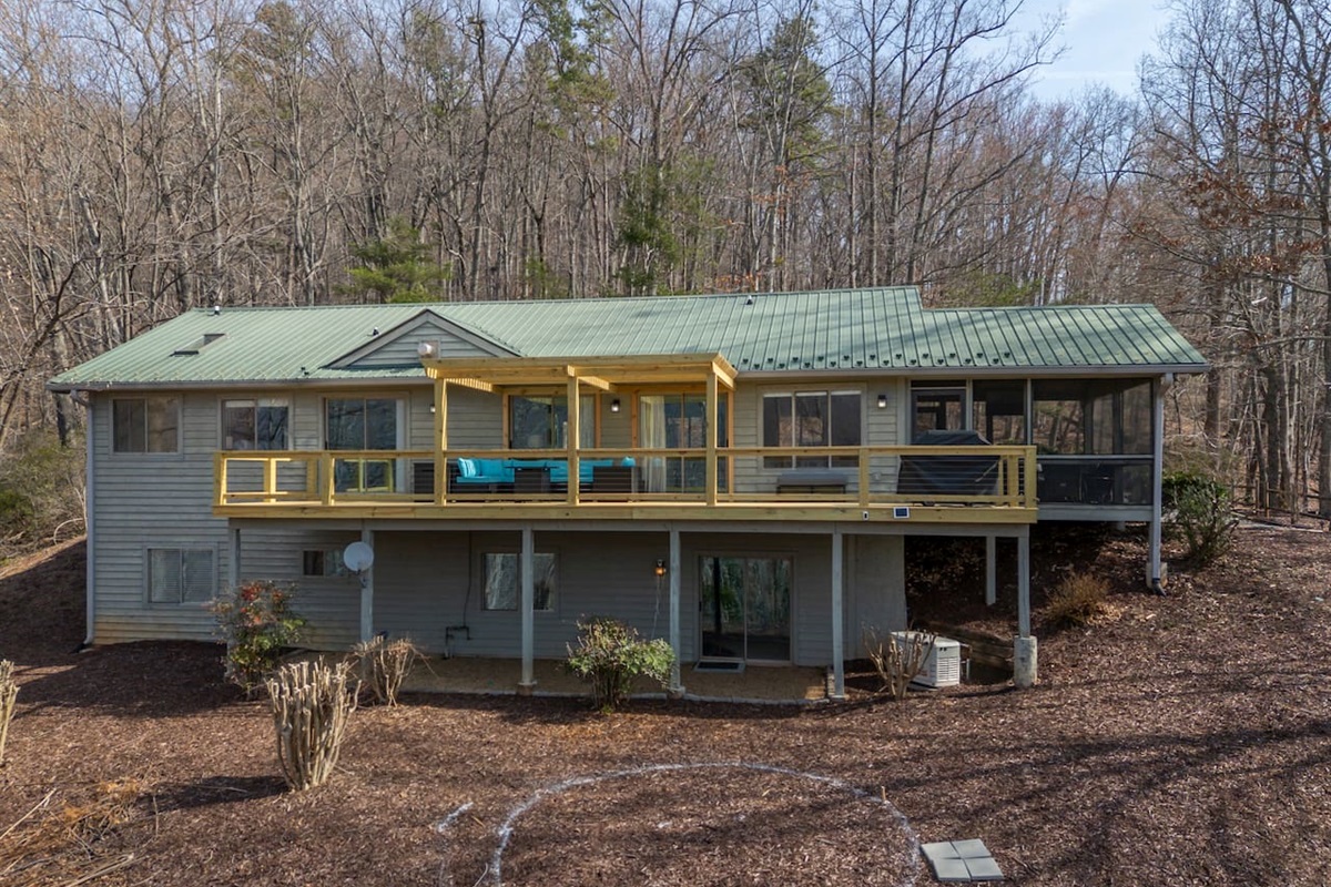 Upper drone view of the home