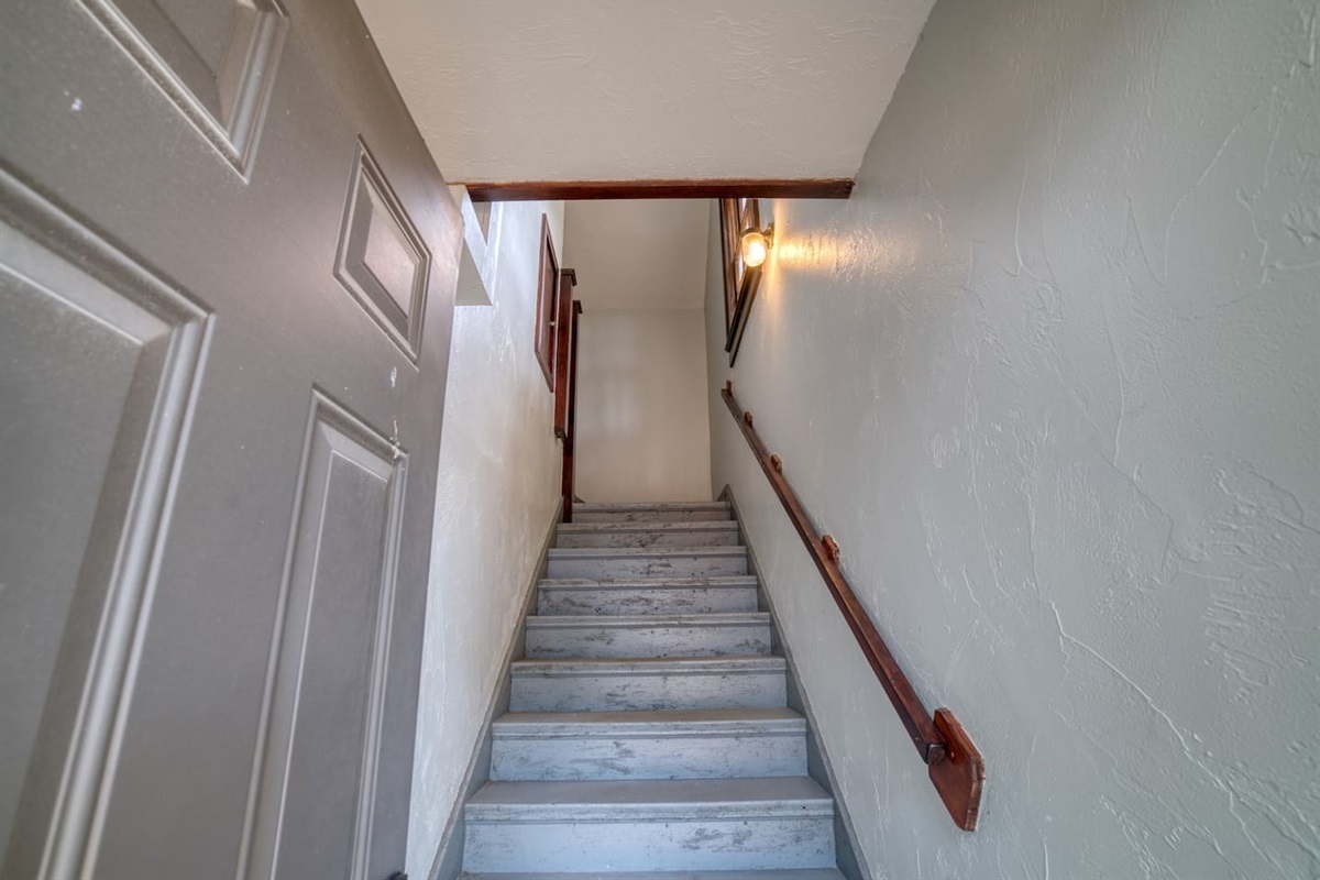 Your own private entry with stairs to the second-floor rental.