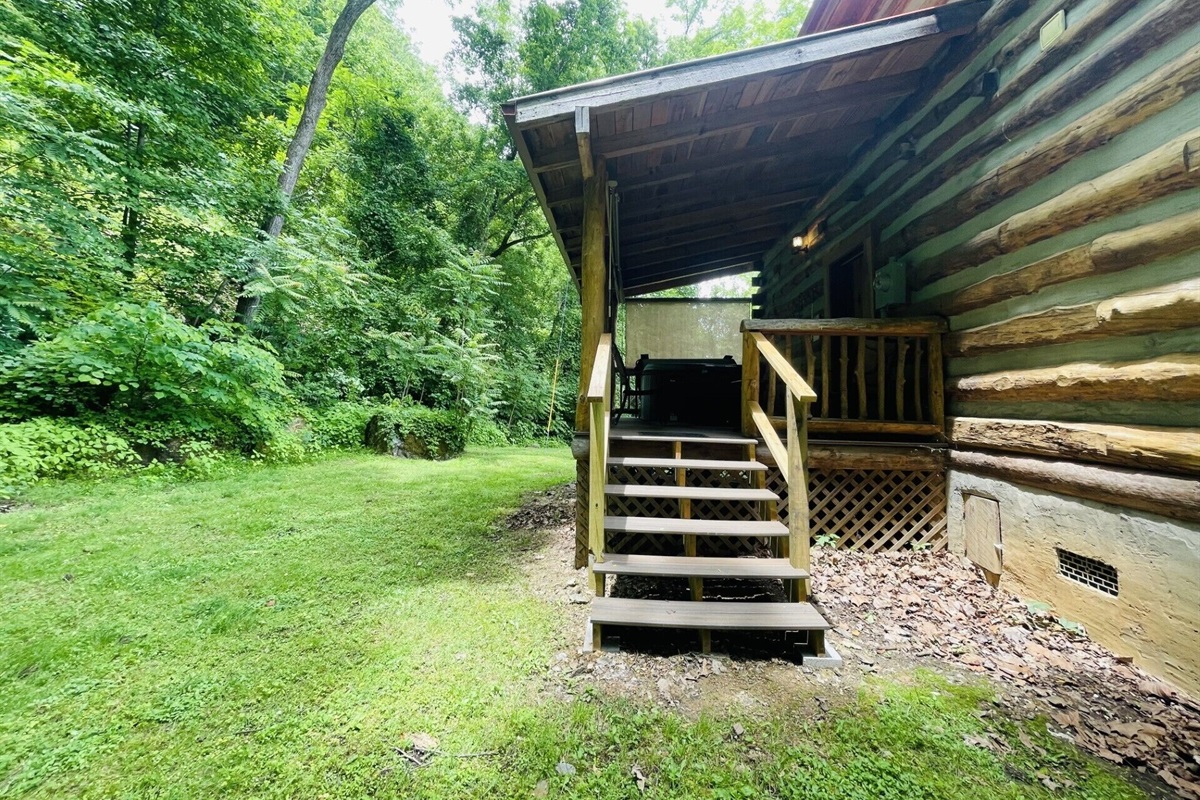Steps up to the back porch
