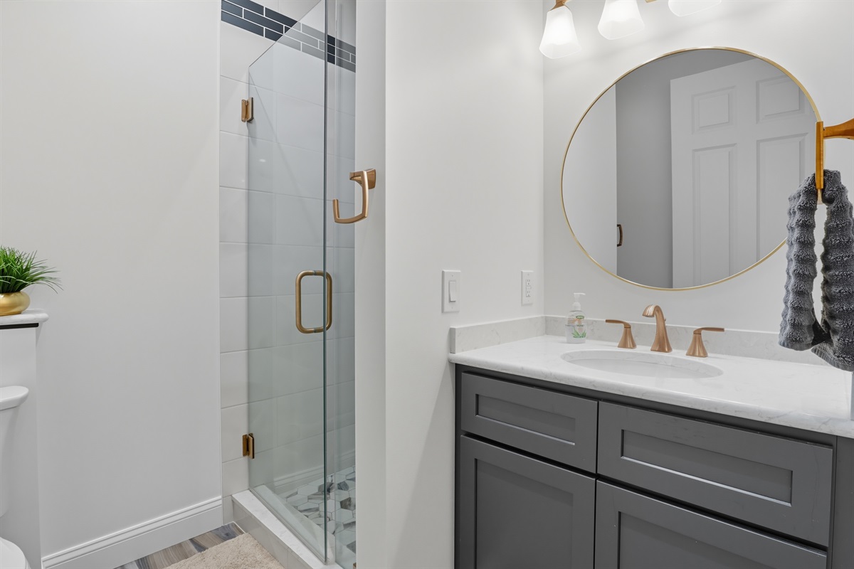 Stylish second floor full bathroom with walk in shower. Bathroom # 2