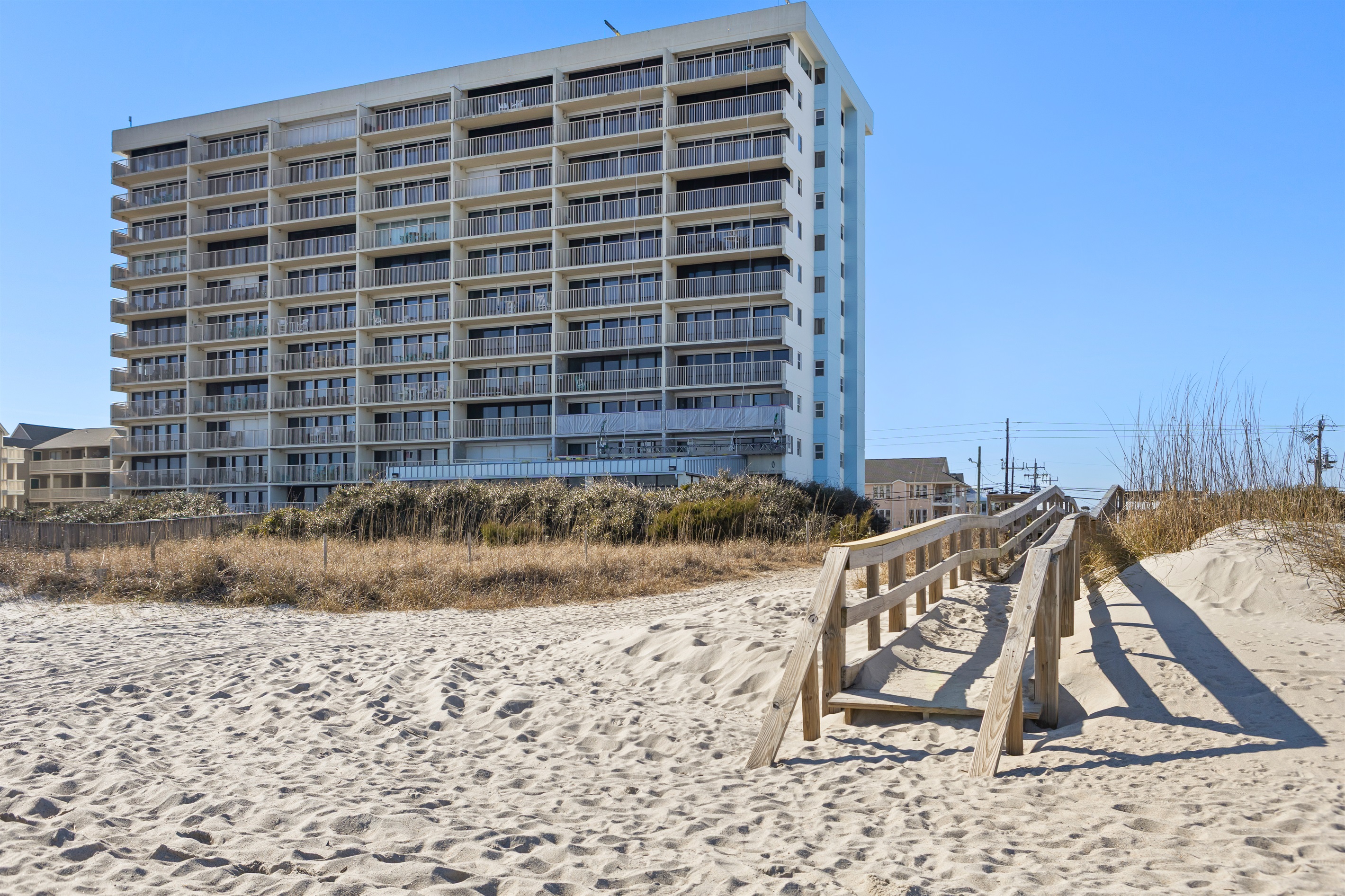 Condo located oceanside of beach front condo.