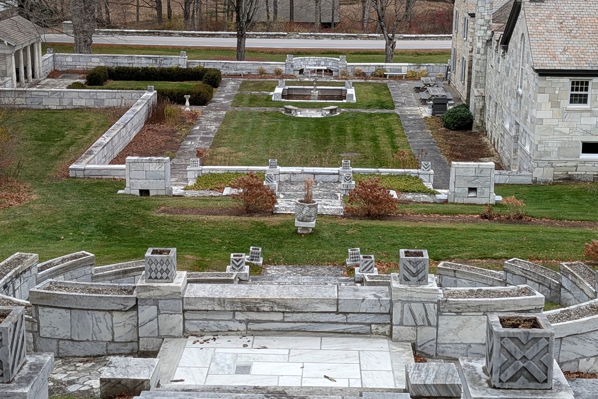 Marble Mansion rear garden view