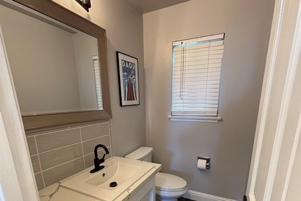 Half bathroom on main living level