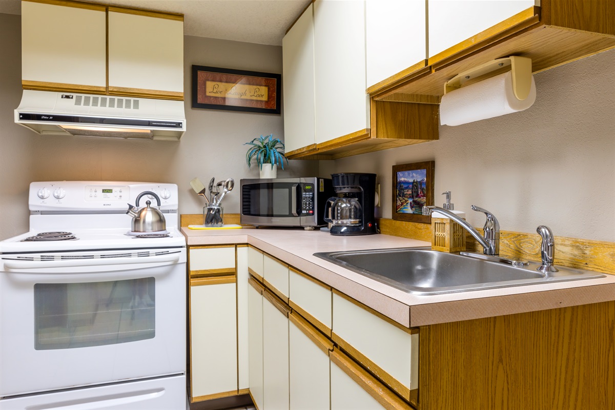 Convenient kitchenette in the lower level — ideal for extended family.