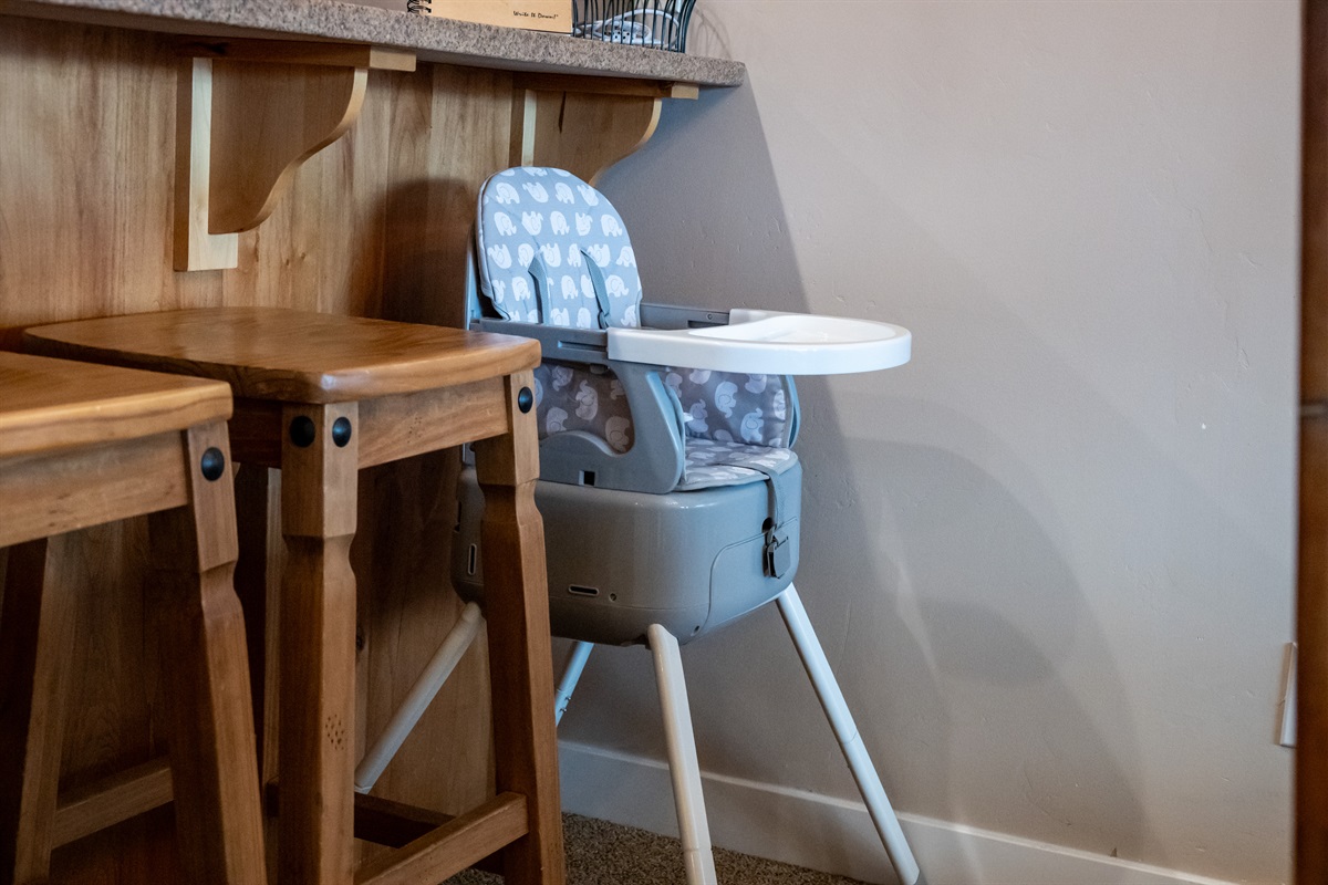 Family-friendly touches including a high chair for little travelers.