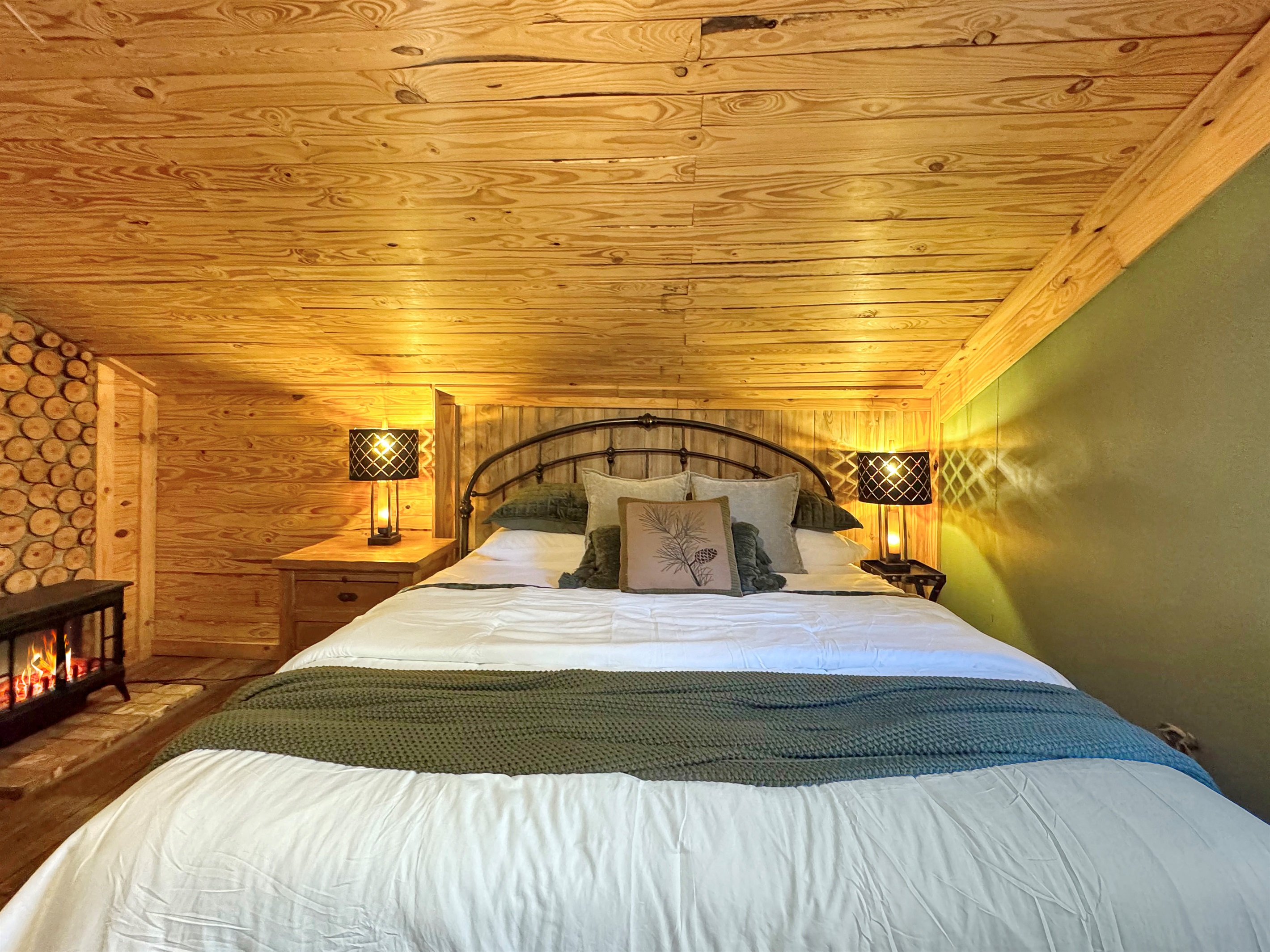 Cozy evenings by the fireplace in the second king bedroom.