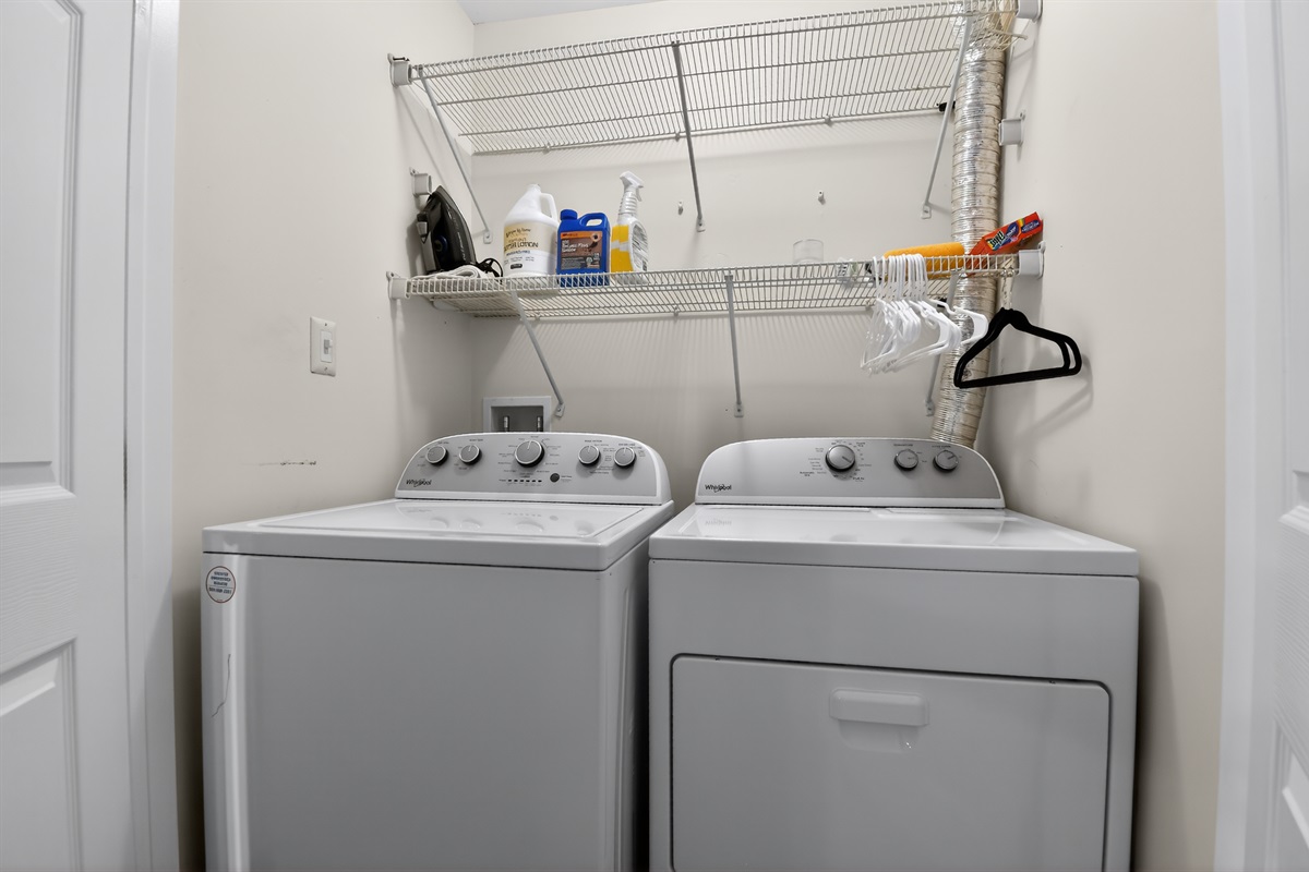In-Home Laundry — Full-Size Washer and Dryer, In-Unit Convenience, Lower Level