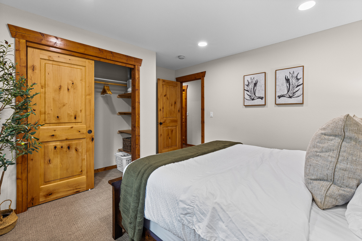 Bedroom with Queen Bed, nightstands and closet
