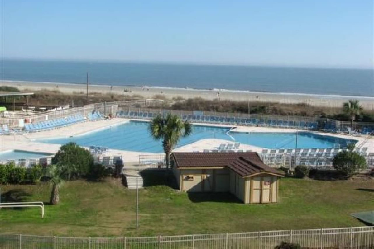 Resort pool and the ocean