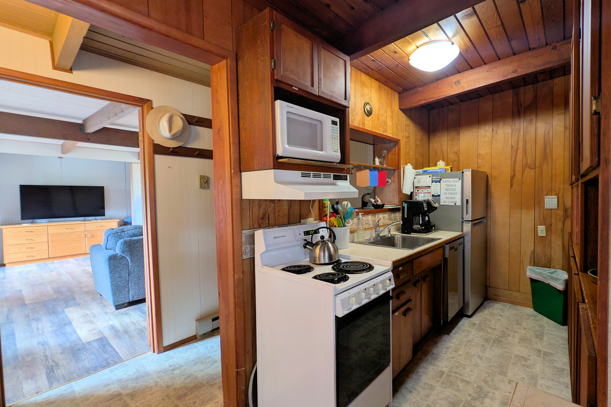 kitchen with apartment size range