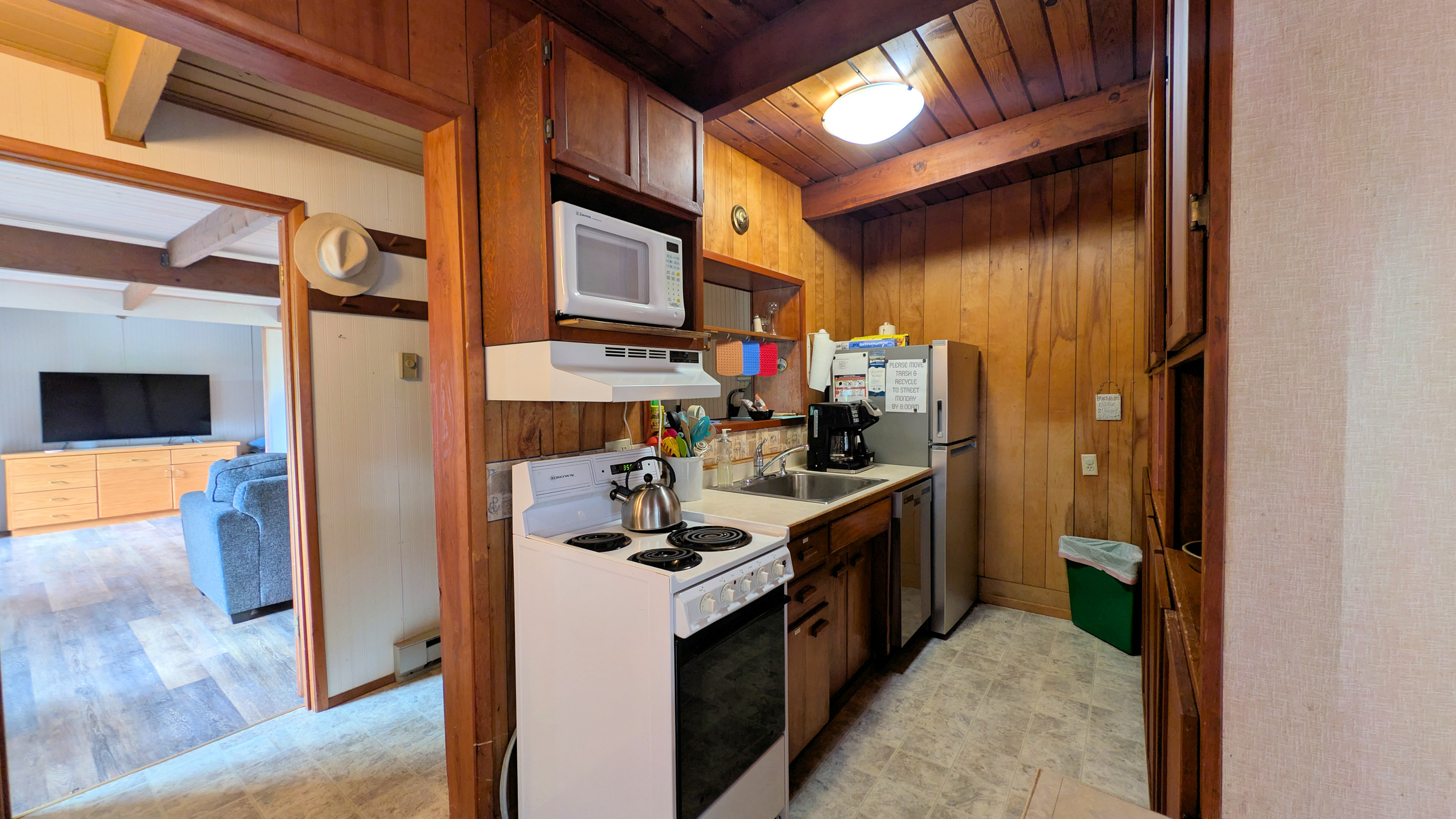kitchen with apartment size range